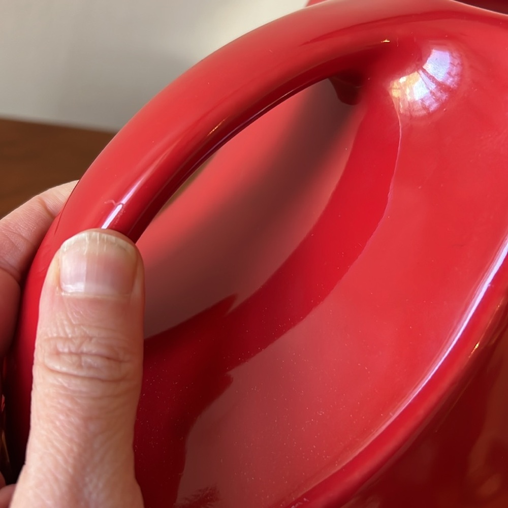Fiesta Homer Laughlin Red Pitcher. - Picture 5 of 12